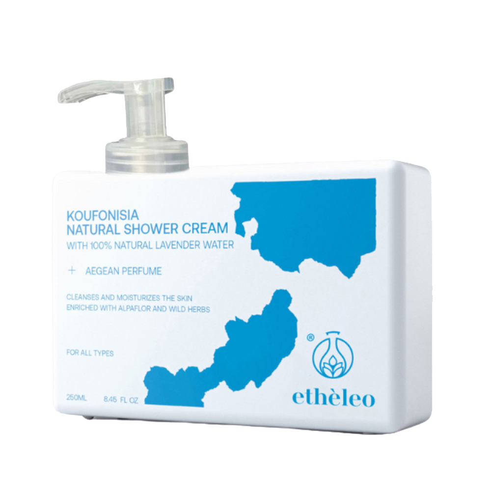 etheleo-natural-shower-cream-koufonisia etheleo shower cream koufonisia φυσικό αφρόλουτρο με άρωμα φρεσκάδας